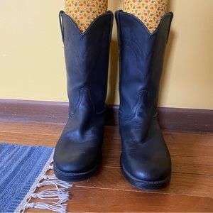 Durango Black Leather Cowboy Boots